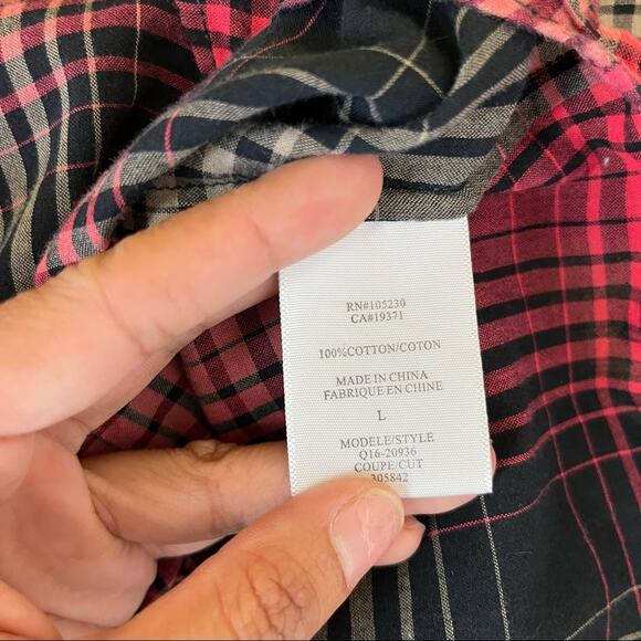 Joie Plaid Button Front Top - Picture 7 of 7